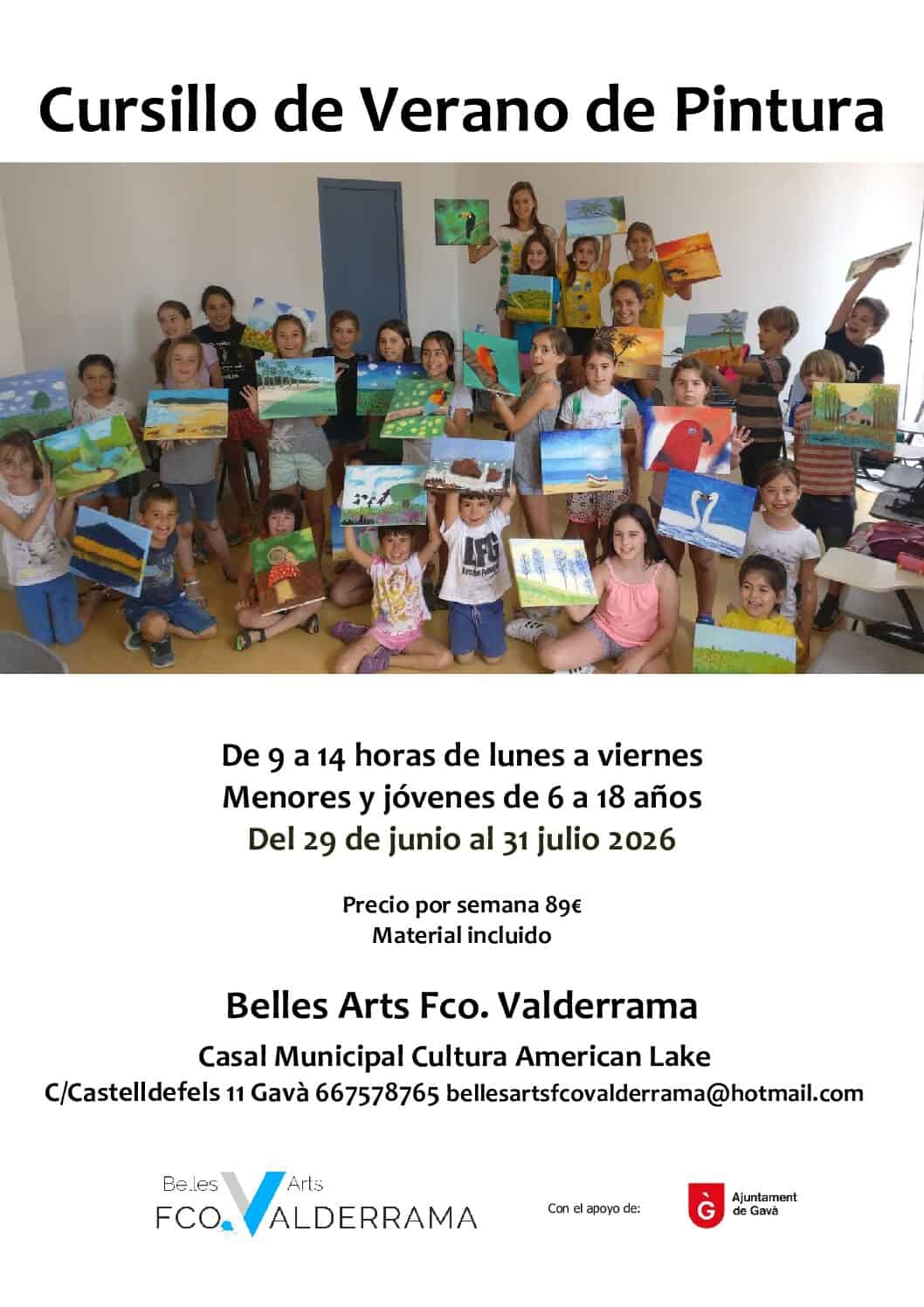 Cartel del Cursillo de Verano de Pintura en Gavà 2026